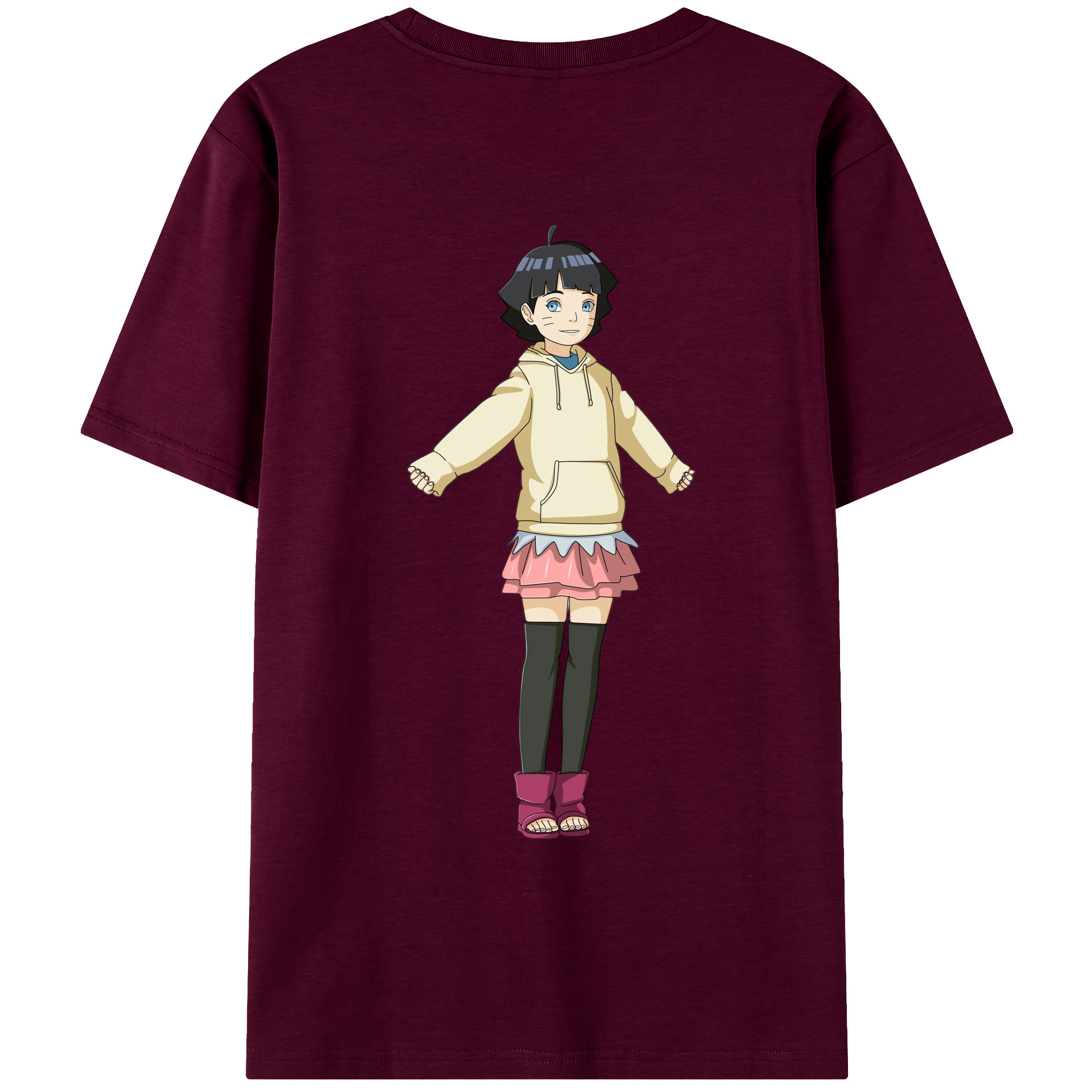 （画像用） NARUTO -ナルト- うずまき ヒマワリ Uzumaki Himawari レディース半袖Tシャツ(バックプリント)